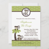 5x7 Monkey Time Zoo Animal Baby shower Invitation Kaart (Voorkant)