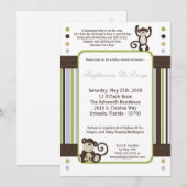 5x7 Monkey Time Zoo Animal Baby shower Invitation Kaart (Voorkant / Achterkant)
