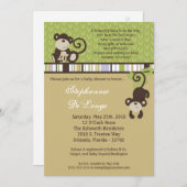 5x7 Monkey Time Zoo Animal Baby shower Invitation Kaart (Voorkant / Achterkant)
