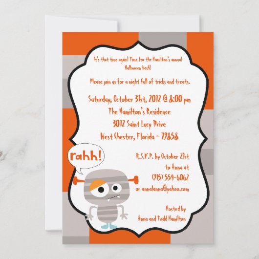 5x7 Monster Bash Halloween Feestuitnodiging Kaart (Voorkant)