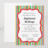 5x7 Multi-Colored Striped Baby shower Uitnodiging (Voorkant / Achterkant)