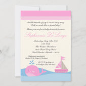 5x7 Naut Sail Boat Whale Baby shower Uitnodiging (Voorkant)