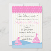 5x7 Naut Sail Boat Whale Baby shower Uitnodiging (Voorkant)