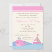 5x7 Naut Sail Boat Whale Baby shower Uitnodiging (Voorkant)
