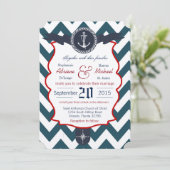 5x7 nautische anker zeilen com bruiloft uitnodigin kaart (Staand voorkant)