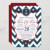 5x7 nautische anker zeilen com bruiloft uitnodigin kaart (Voorkant / Achterkant)