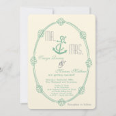 5x7 nautische knoop anker tiff bruiloft uitnodigin kaart (Voorkant)