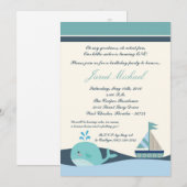 5x7 nautische zeilboot walvisverjaardag uitnodigin kaart (Voorkant / Achterkant)