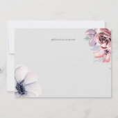 5x7 Navy Blauwe Koraal Bloemige Save the Dates (Achterkant)