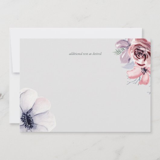 5x7 Navy Blauwe Koraal Bloemige Save the Dates (Achterkant)