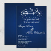 5x7 Navy Blue Double Bike Wedding Invitation Kaart (Voorkant / Achterkant)
