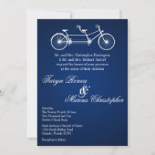 5x7 Navy Blue Double Bike Wedding Invitation Kaart (Voorkant)