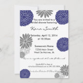 5x7 Navy Blue & Grey Bridal Shower Invitation Kaart (Voorkant)