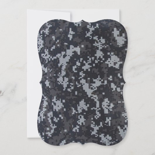 5x7 NAVY DIGITAL Uniform Camo Wedding Invitation Kaart (Achterkant)
