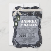 5x7 NAVY DIGITAL Uniform Camo Wedding Invitation Kaart (Voorkant)