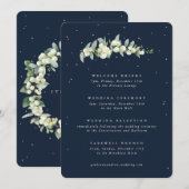 5x7 Navy Snowberry+Eucalyptus Trouw Itinerary (Voorkant / Achterkant)