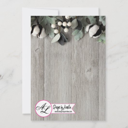 5x7 New Years Eve Invitation katoenen planten bess Kaart (Achterkant)