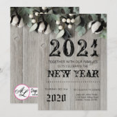 5x7 New Years Eve Invitation katoenen planten bess Kaart (Voorkant / Achterkant)