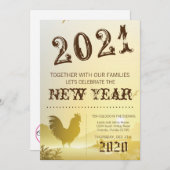 5x7 New Years Eve Invitation Sunny Morning Boerder Kaart (Voorkant / Achterkant)