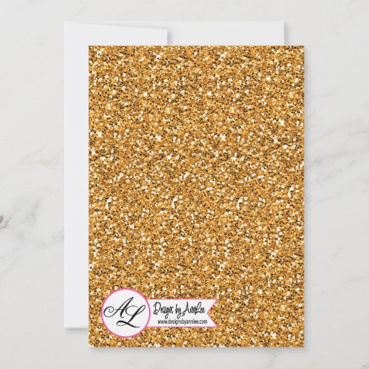 5x7 New Years Eve Uitnodiging Gouden Glitter Chevr (Achterkant)