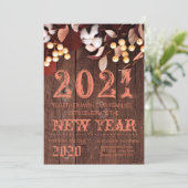 5x7 New Years Eve Uitnodiging Katoen Tak op Dar (Staand voorkant)