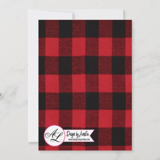 5x7 New Years Eve uitnodiging Red Buffalo Plaid (Achterkant)