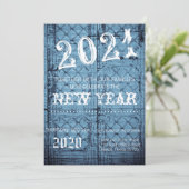 5x7 New Years Eve Uitnodiging Rustiek Tin Panel CE (Staand voorkant)