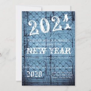 5x7 New Years Eve Uitnodiging Rustiek Tin Panel CE