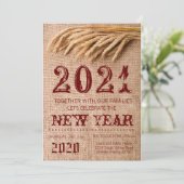 5x7 New Years Eve Uitnodiging Tarwe op Burlap Sack (Staand voorkant)