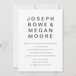 5x7 nieuwe Gothic minimalistische huwelijksuitnodi Kaart