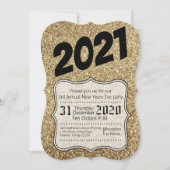 5x7 Nieuwjaar Eve Party uitnodiging Gouden Glitter (Voorkant)