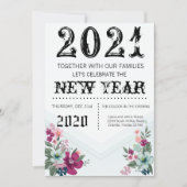 5x7 Nieuwjaarsnacht uitnodiging Tropische bloemen  (Voorkant)