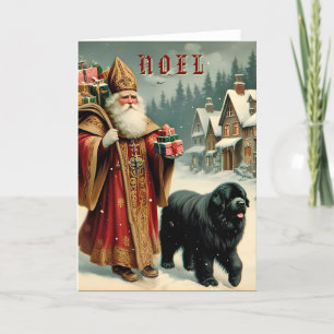5x7 Noel St Nicholas en Newf Feestdagen Kaart