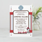 5x7 Nojo Fire Engine Baby shower Uitnodiging (Staand voorkant)