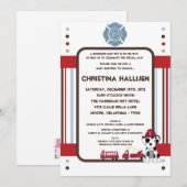 5x7 Nojo Fire Engine Baby shower Uitnodiging (Voorkant / Achterkant)