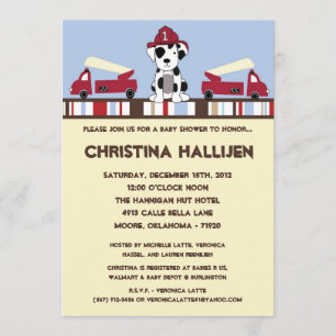 5x7 Nojo Fire Engine Shower-uitnodiging Kaart