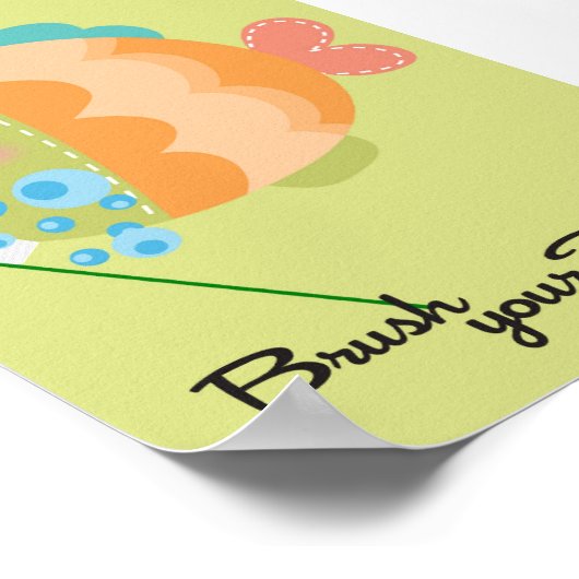 5x7 Ocean Fish Brush Your Teeth Bathroom Wall Art Poster (Hoek)