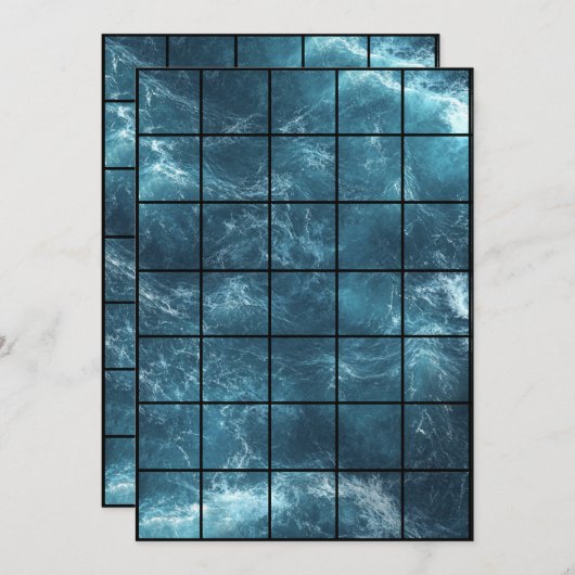 5x7 Ocean Paper Gridmap Kaart (Voorkant / Achterkant)