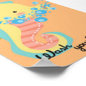 5x7 Ocean SeaHorse Wash Uw gezicht in de wandKunst Poster (Hoek)