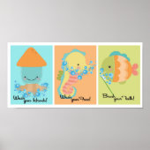 5x7 Ocean Squid Zee Horse Bathroom Wall Art Poster (Voorkant)