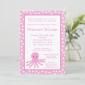 5x7 Ocean Zee Life Octopus Baby shower Uitnodiging (Staand voorkant)