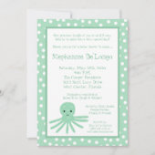 5x7 Ocean Zee Life Octopus Baby shower Uitnodiging (Voorkant)