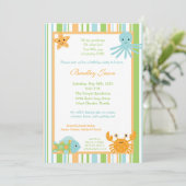5x7 Ocean Zee Life Octopus Birthday Uitnodiging (Staand voorkant)