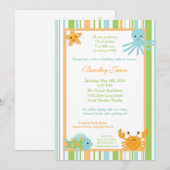 5x7 Ocean Zee Life Octopus Birthday Uitnodiging (Voorkant / Achterkant)