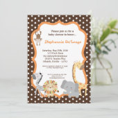 5x7 Oerwoud Adventure Animal Baby shower Invitatio Kaart (Staand voorkant)