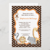5x7 Oerwoud Adventure Animal Baby shower Invitatio Kaart (Voorkant / Achterkant)