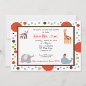 5x7 Oerwoud Alphabet Soup Dot Baby shower Kaart (Voorkant)