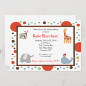 5x7 Oerwoud Alphabet Soup Dot Baby shower Kaart (Voorkant / Achterkant)