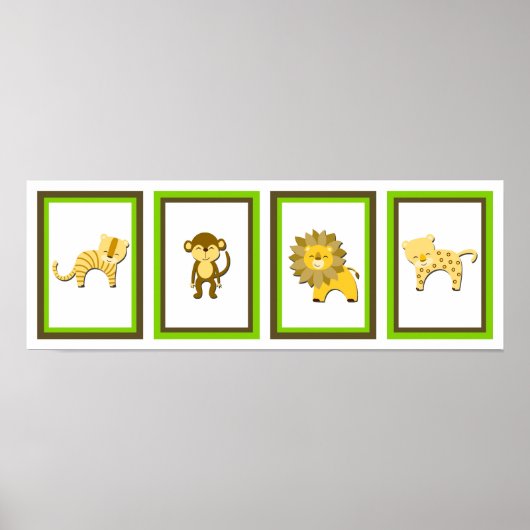 5X7 Oerwoud Animal Wall Art Collectie Poster (Voorkant)