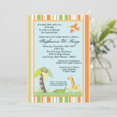 5x7 Oerwoud Animals Girl Baby shower Invitation Kaart (Staand voorkant)